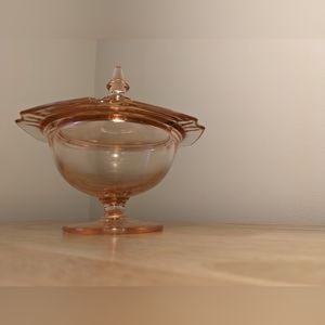 Vintage Pink Depression Windsor Pink Candy Dish